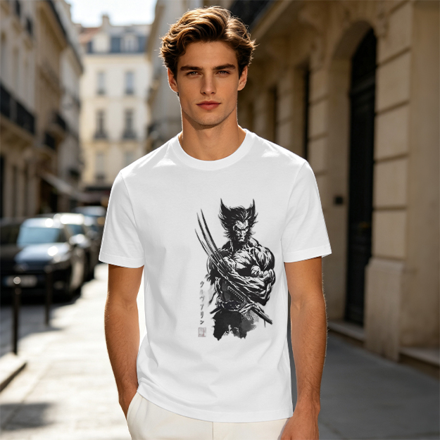 Olive T-Shirt With Wolverine Claw Print