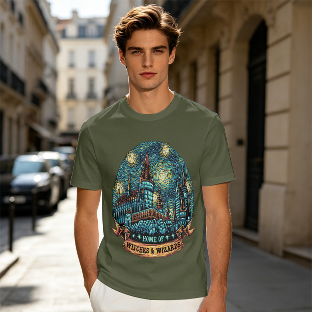 Home of Witches & Wizards Castle Starry Night T-Shirt
