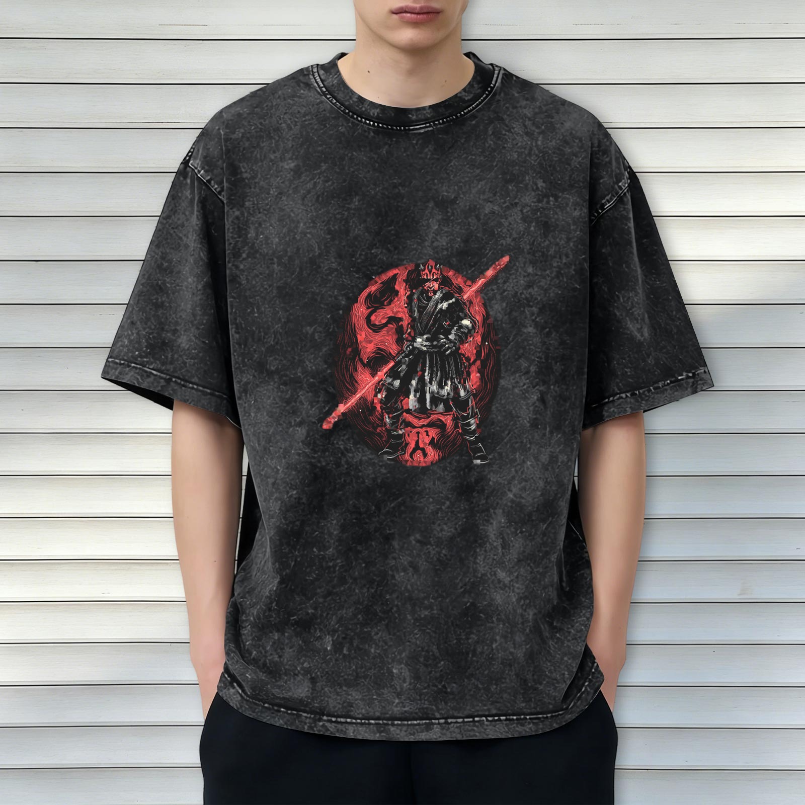 Star Wars Darth Maul Graphic Acid Wash Cotton T-Shirt