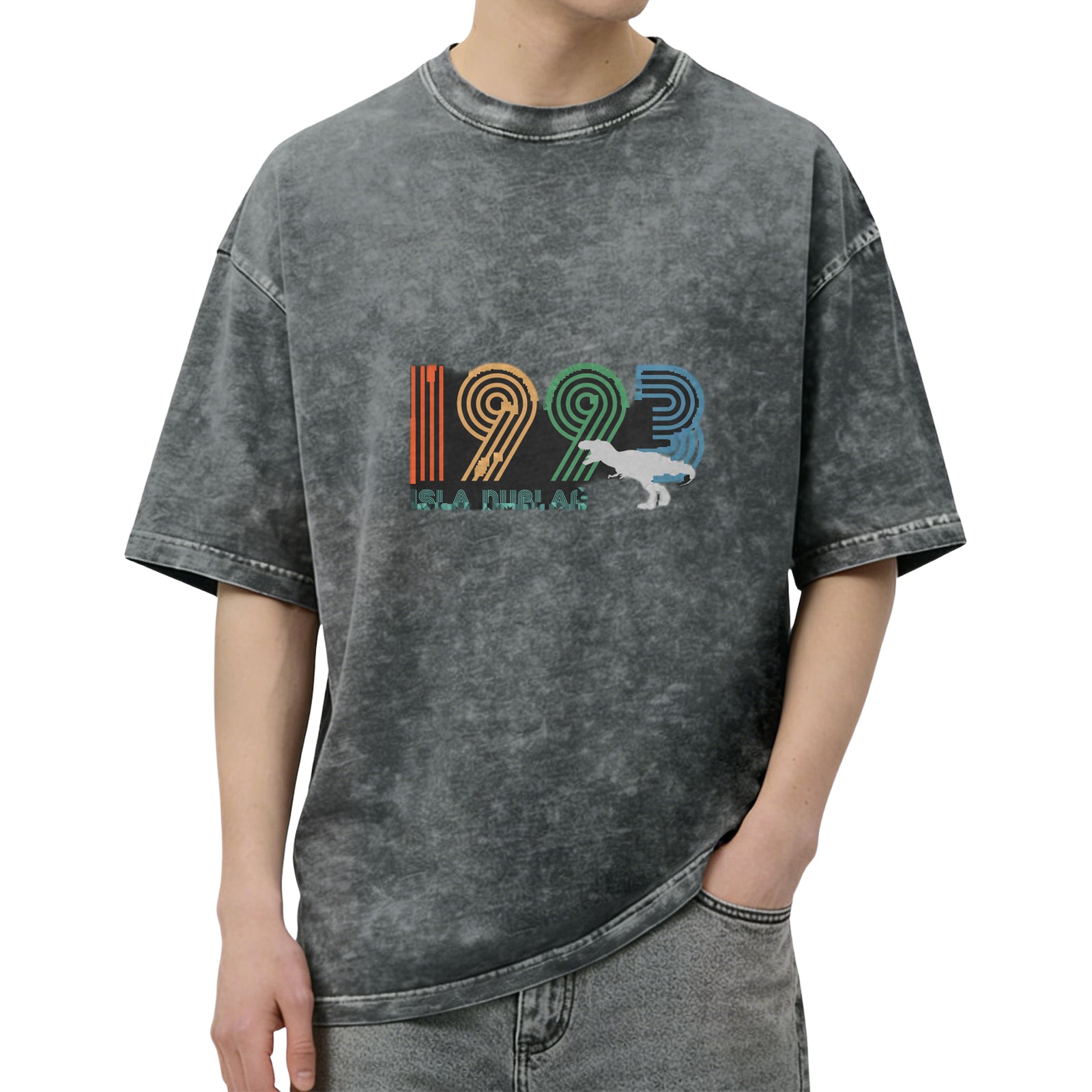 1993 Isla Nublar Dinosaur Graphic Vintage Wash T-Shirt