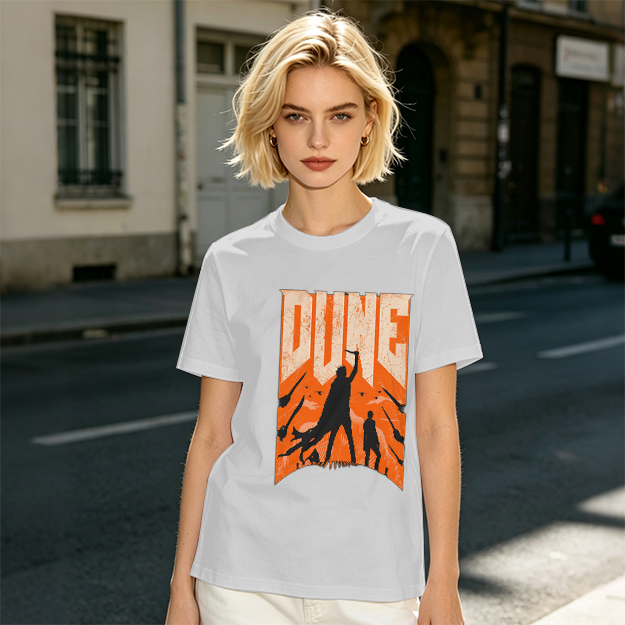 Dune Themed Silhouette Graphic Print Olive T-Shirt