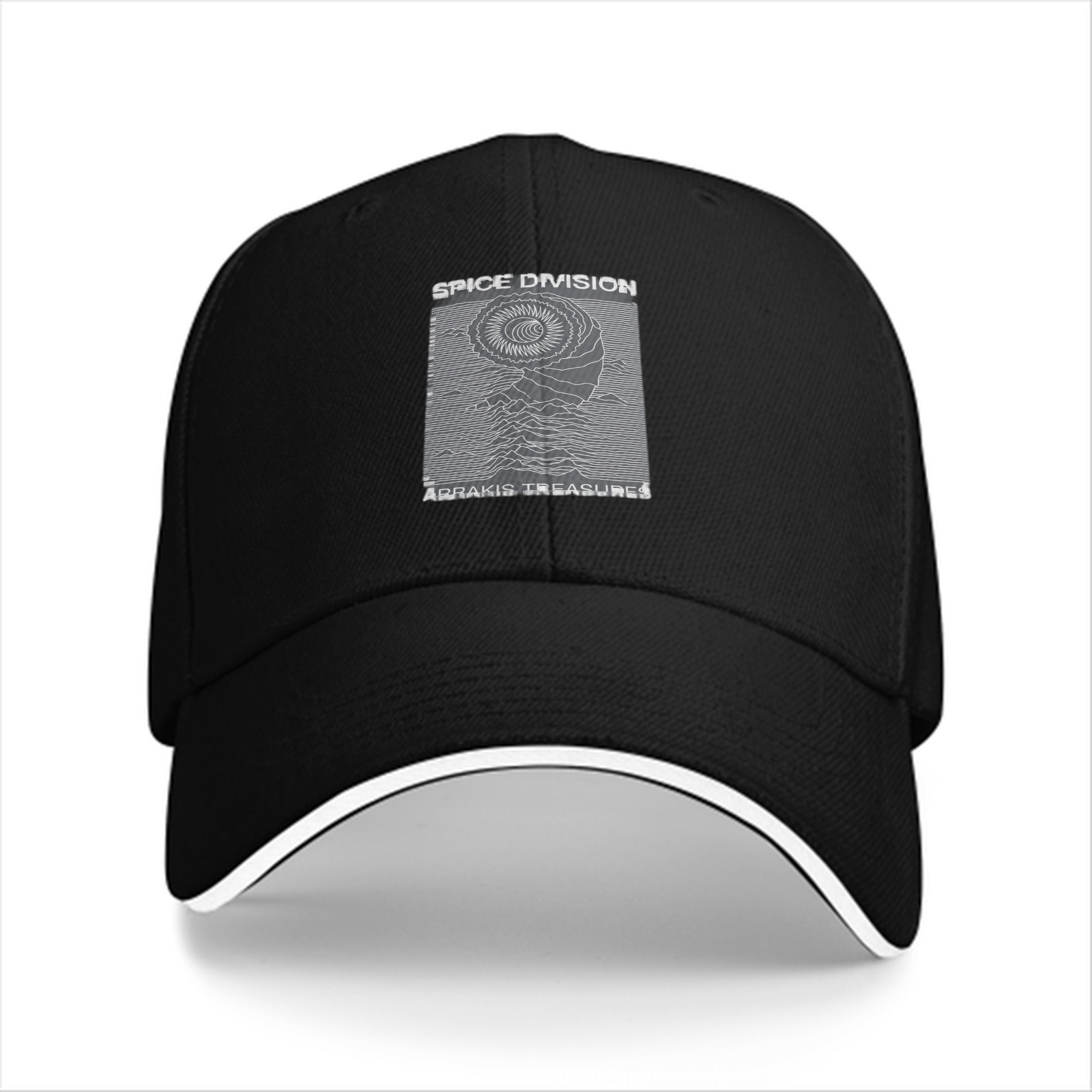 Black baseball cap with Spice Division Arrakis Treasures graphic