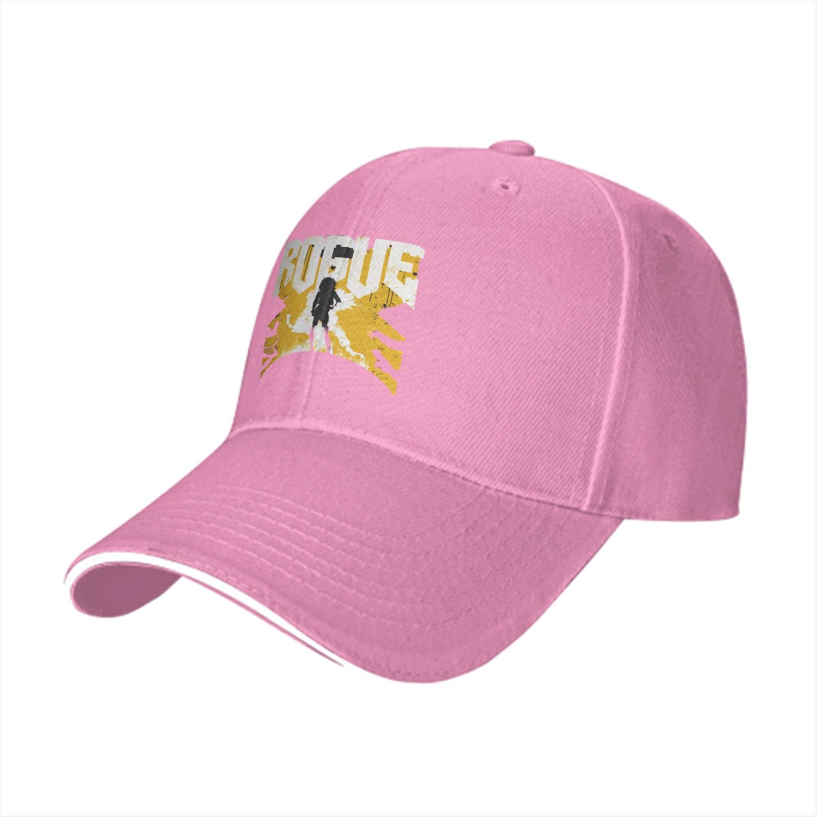 Black baseball cap with ROGUE text and silhouette graphic