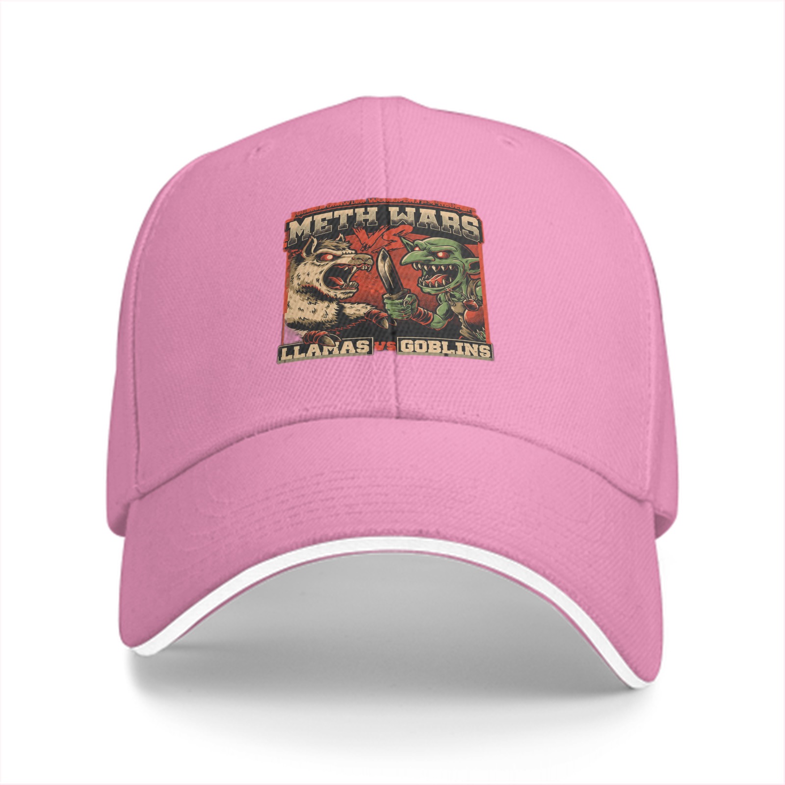 Meth Wars Llamas vs Goblins Graphic Baseball Cap