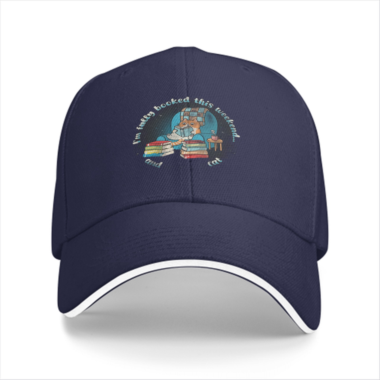I'm Fully Booked This Weekend Cat Reading Baseball Cap