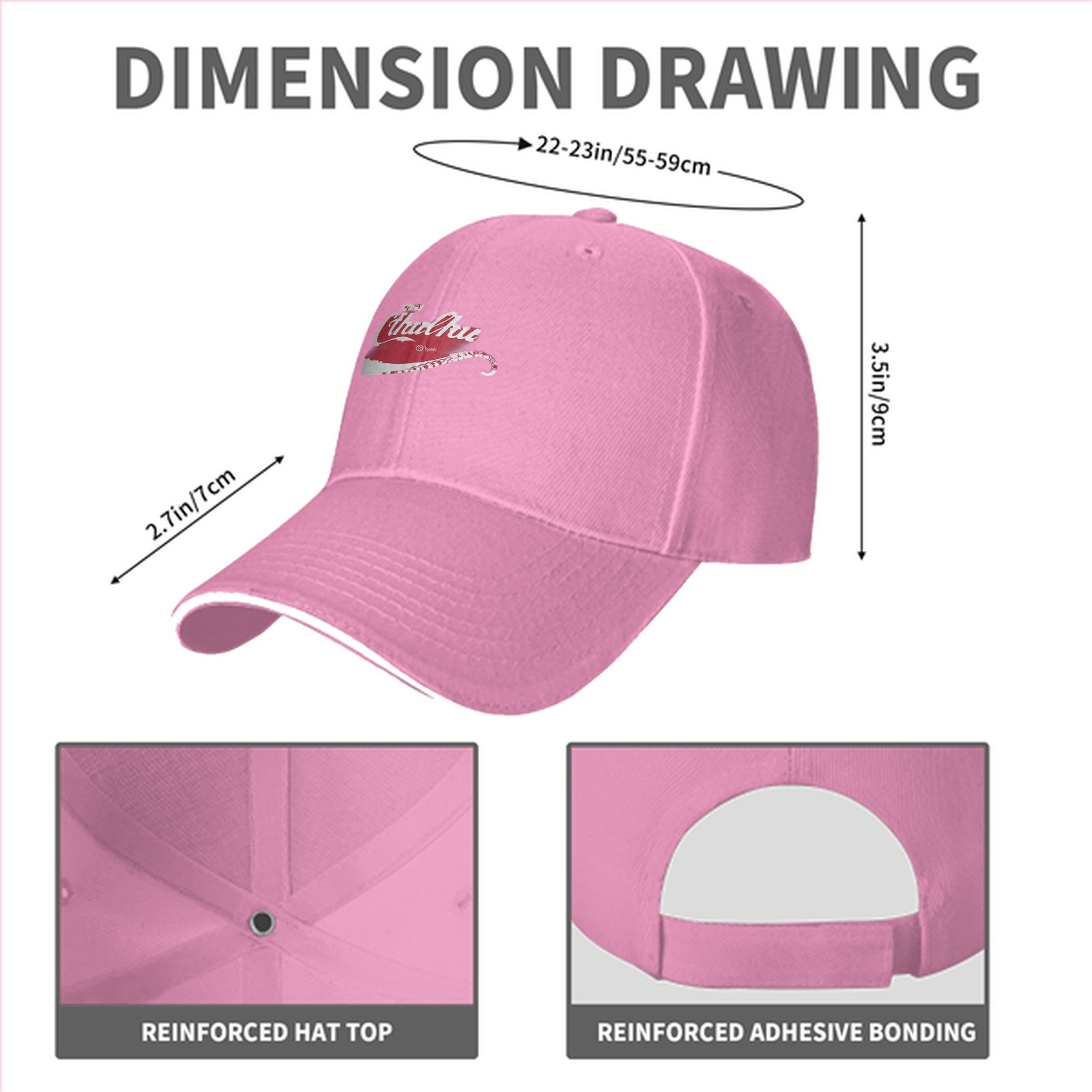 Black Baseball Cap with Cthulhu Themed Graphic Print