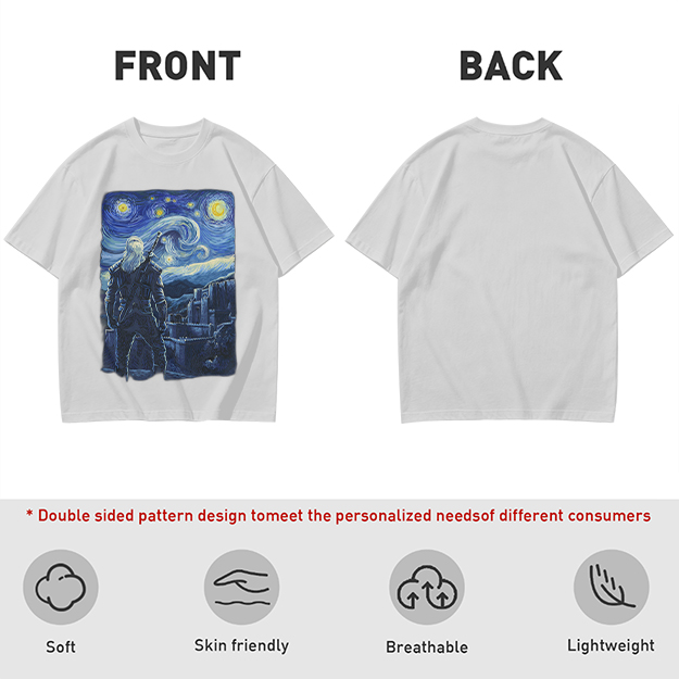 Olive T-Shirt With Starry Night Witcher Art Print