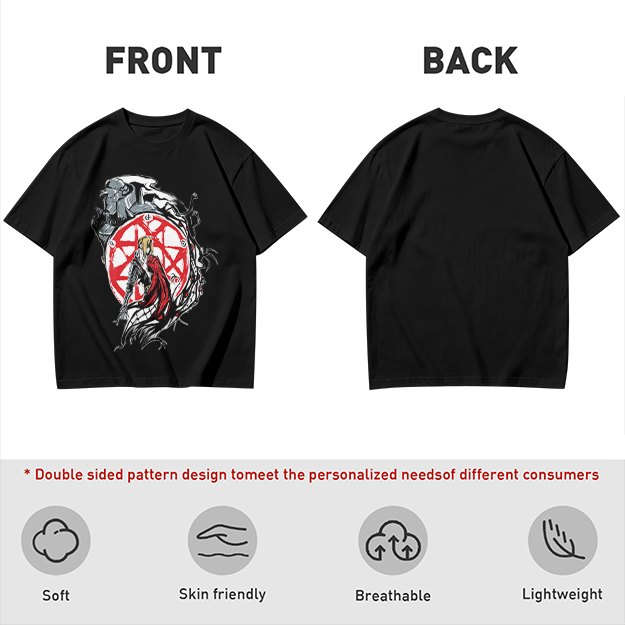 Olive Anime Graphic T-Shirt With Transmutation Circle Design