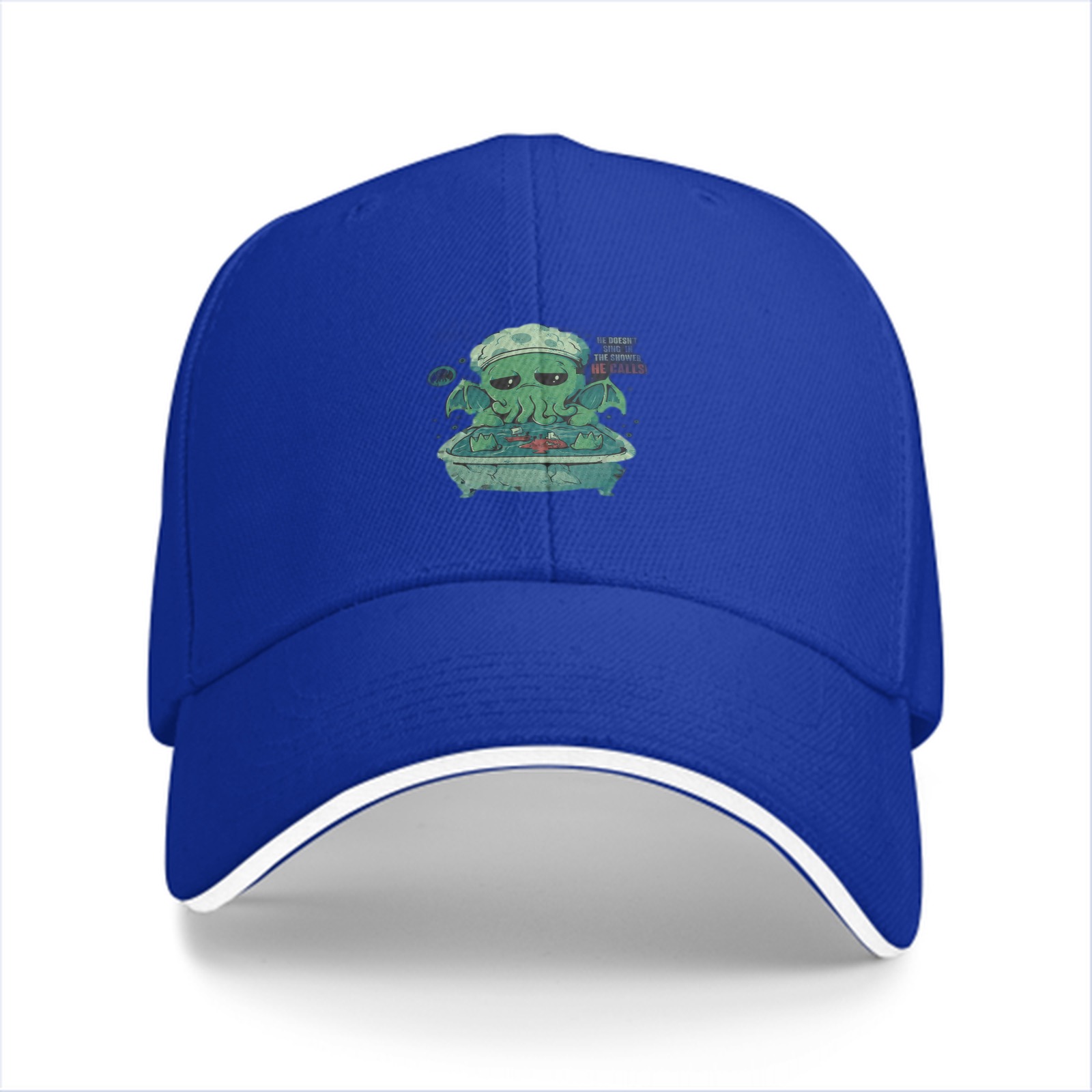 Black baseball cap with Cthulhu bathing graphic