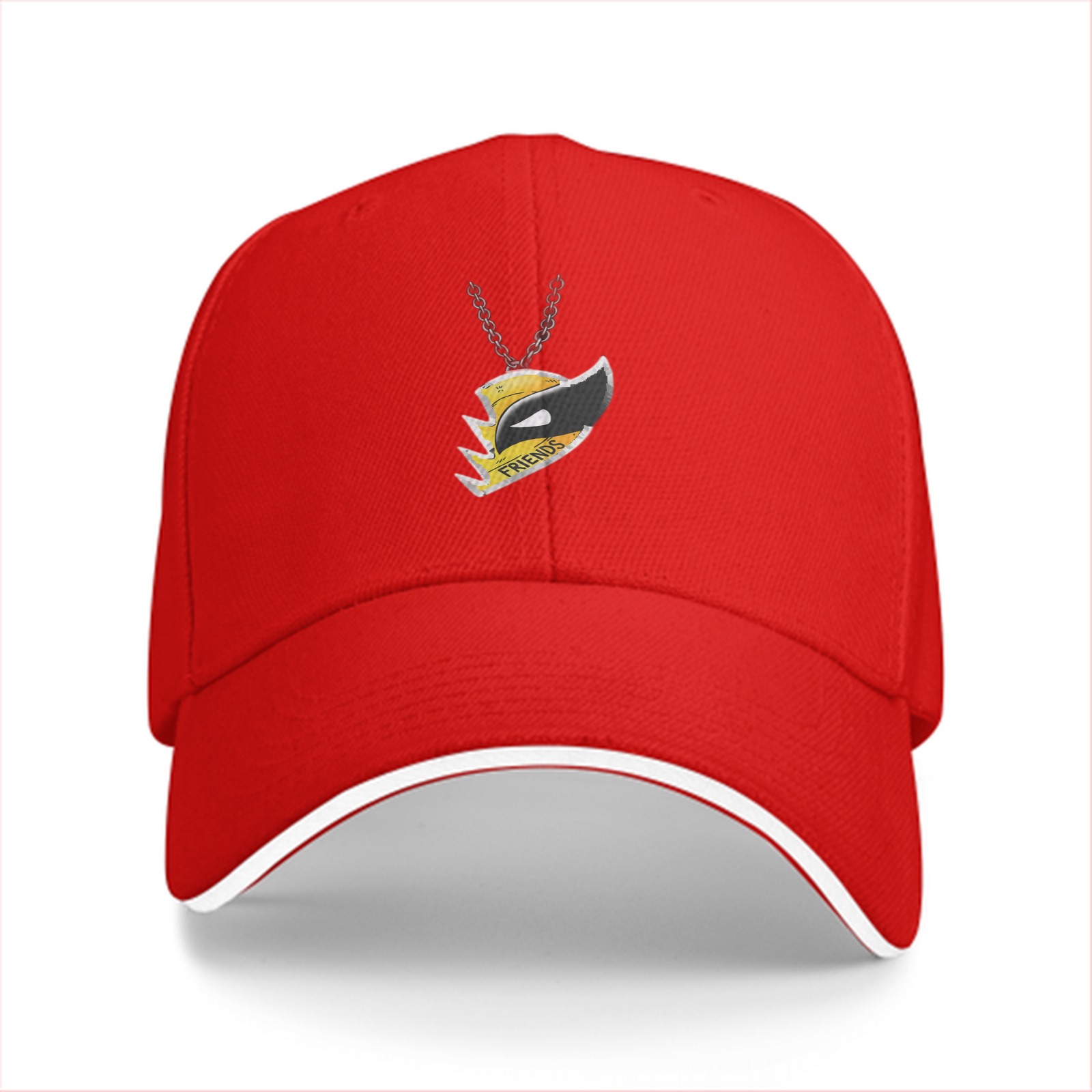 Black Baseball Cap With Mask Pendant Graphic Design
