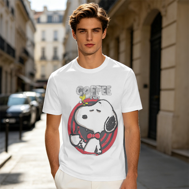 Olive Green Snoopy Coffee Is Best Graphic T-Shirt