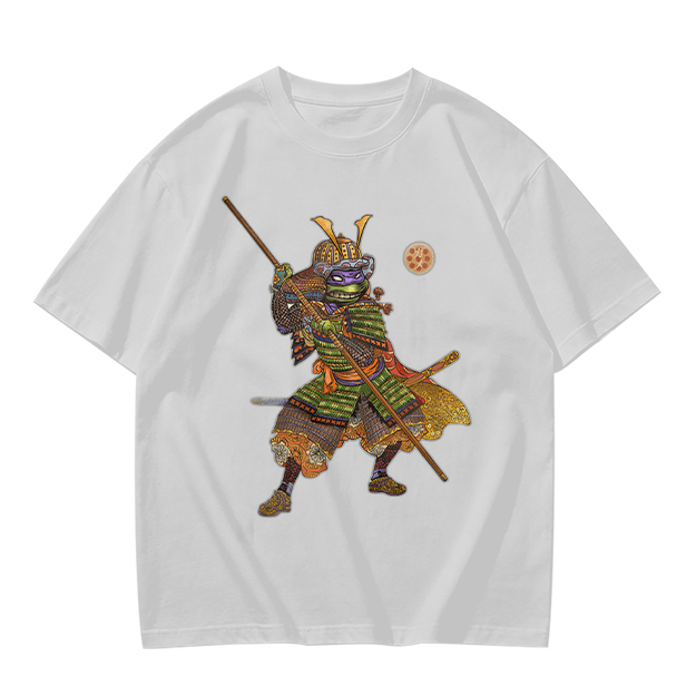 Olive T-Shirt Featuring Samurai Teenage Mutant Ninja Turtle Art
