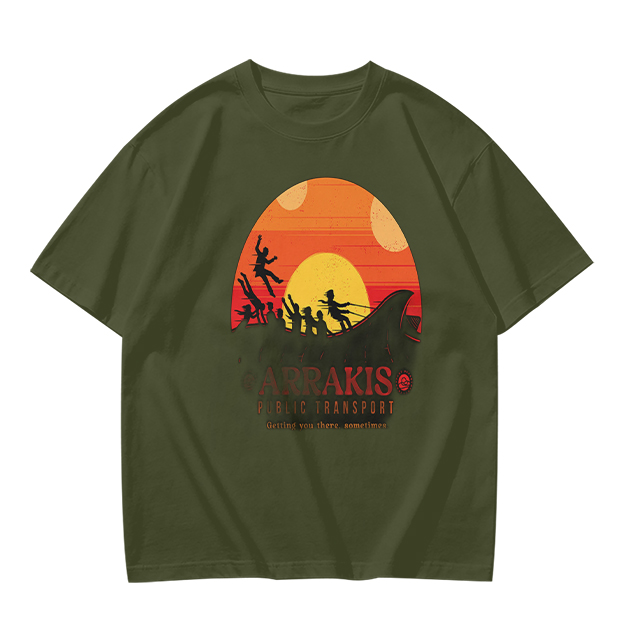 Arrakis Public Transport Sandworm Sunset Silhouette T-Shirt