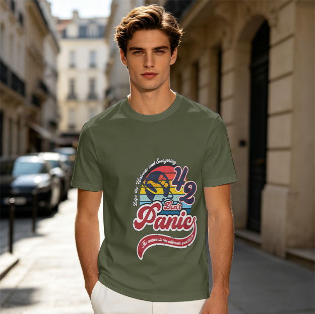 Don't Panic 42 Hitchhiker's Guide to the Galaxy Themed T-Shirt
