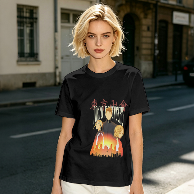 Tokyo Revengers Anime Graphic Print Olive T-Shirt