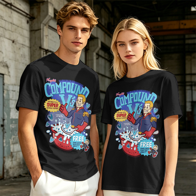 Compound V's Cereal Themed Superhero Graphic T-Shirt