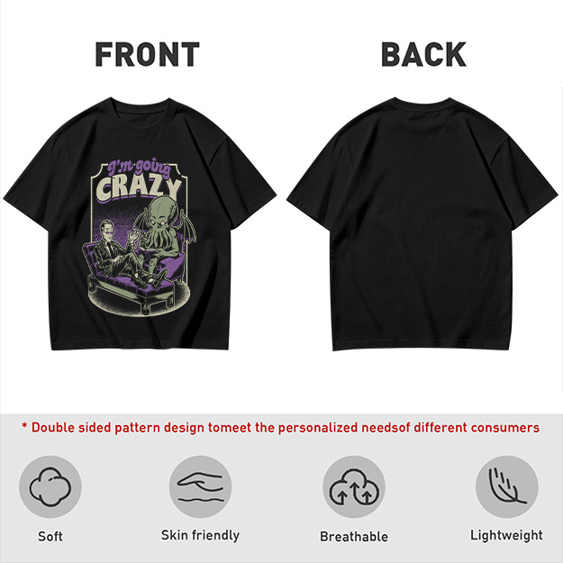 I'm Going Crazy Cthulhu Therapy Themed Graphic T-Shirt