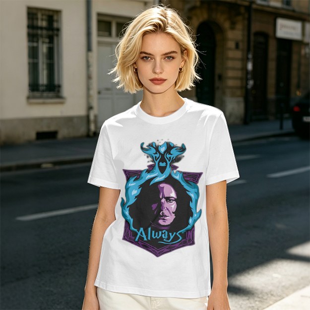 Olive T-Shirt With Severus Snape 'Always' Graphic Print