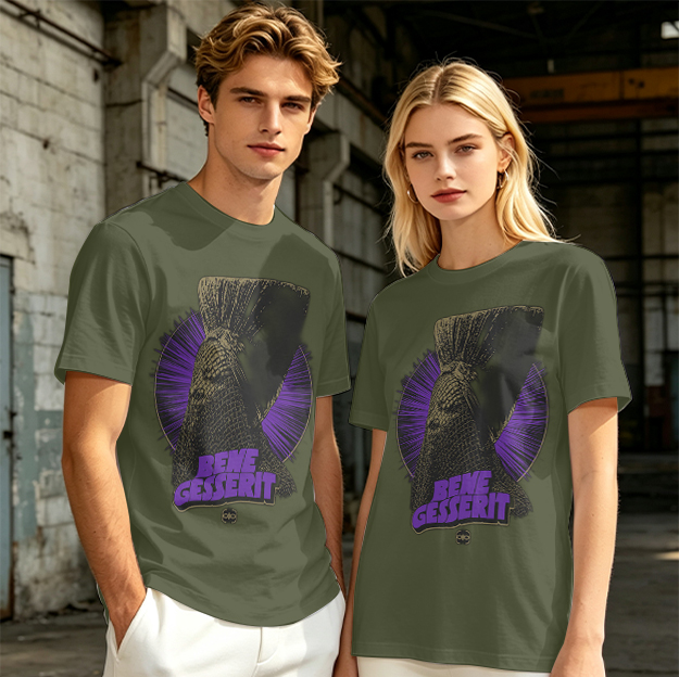 Olive Graphic T-Shirt With Bene Gesserit Witch Artwork