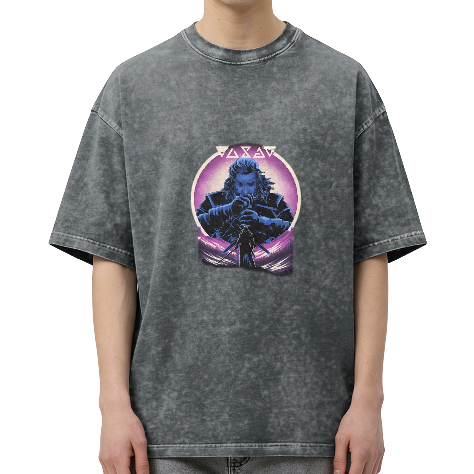 Viking Warrior Graphic Stonewashed T-Shirt