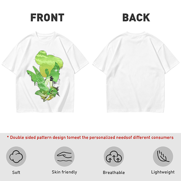 Olive T-shirt with fairy silhouette graphic design