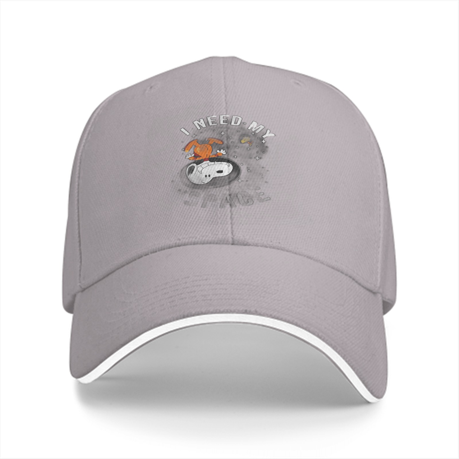 I Need My Space Snoopy Graphic Black Baseball Cap
