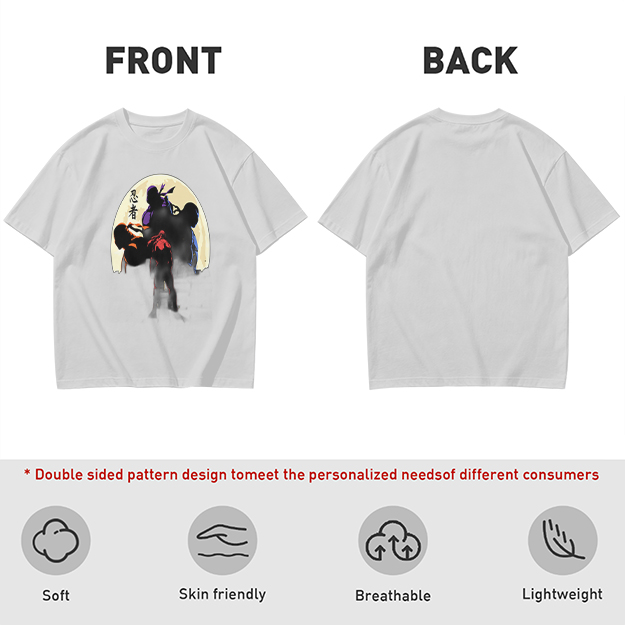 Olive T-shirt with Ninja Silhouette Graphic Design