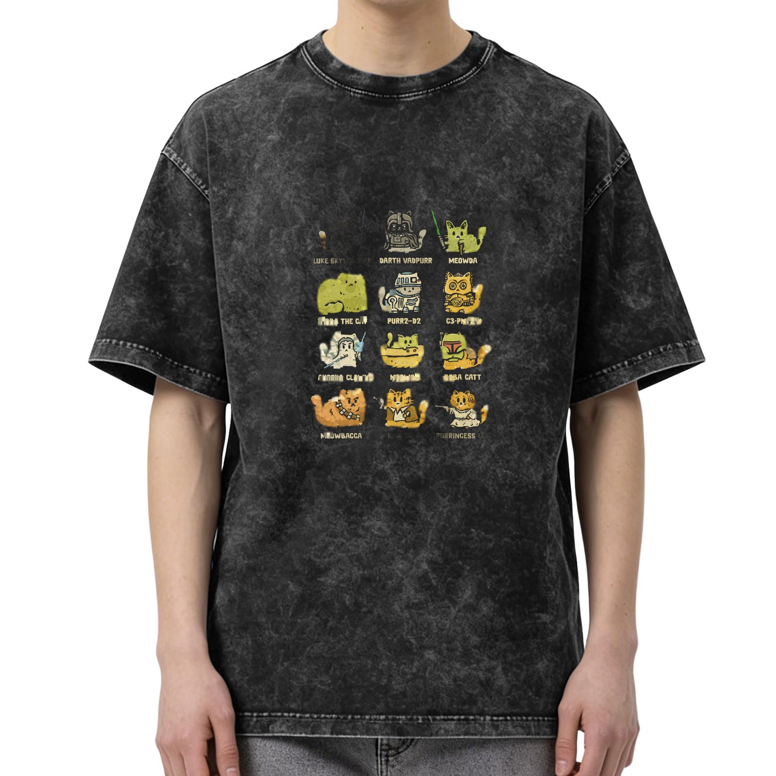 Star Wars Cat Parody Vintage Wash T-Shirt