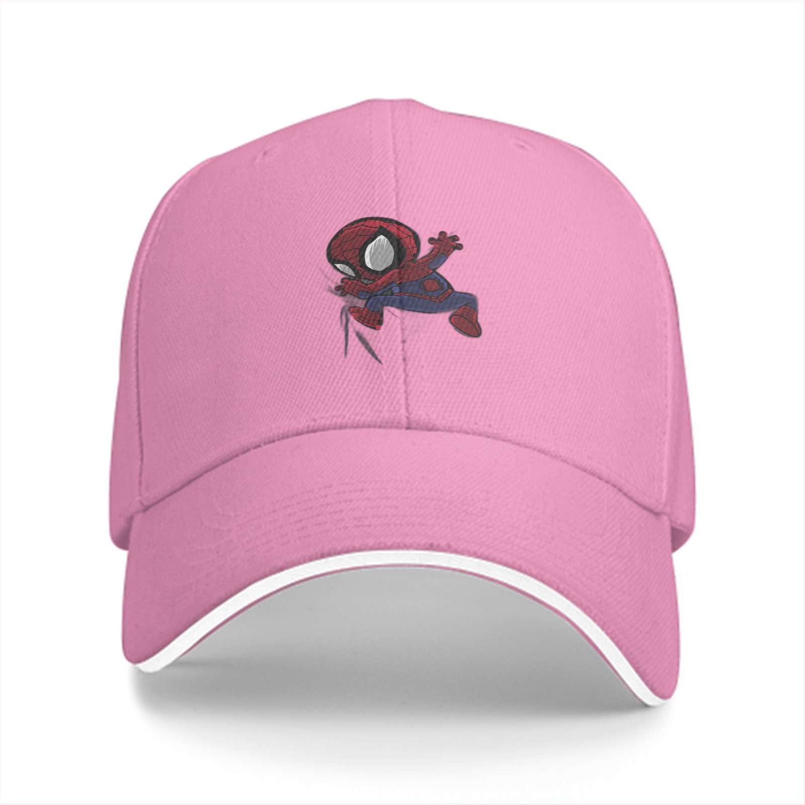 Black Baseball Cap with Chibi Spider-Man Graphic