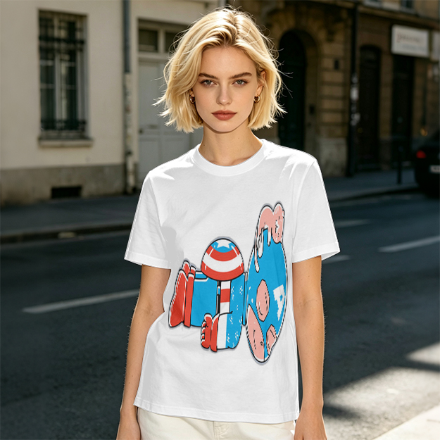 Olive Green T-Shirt With Melting Captain America Graphic Print