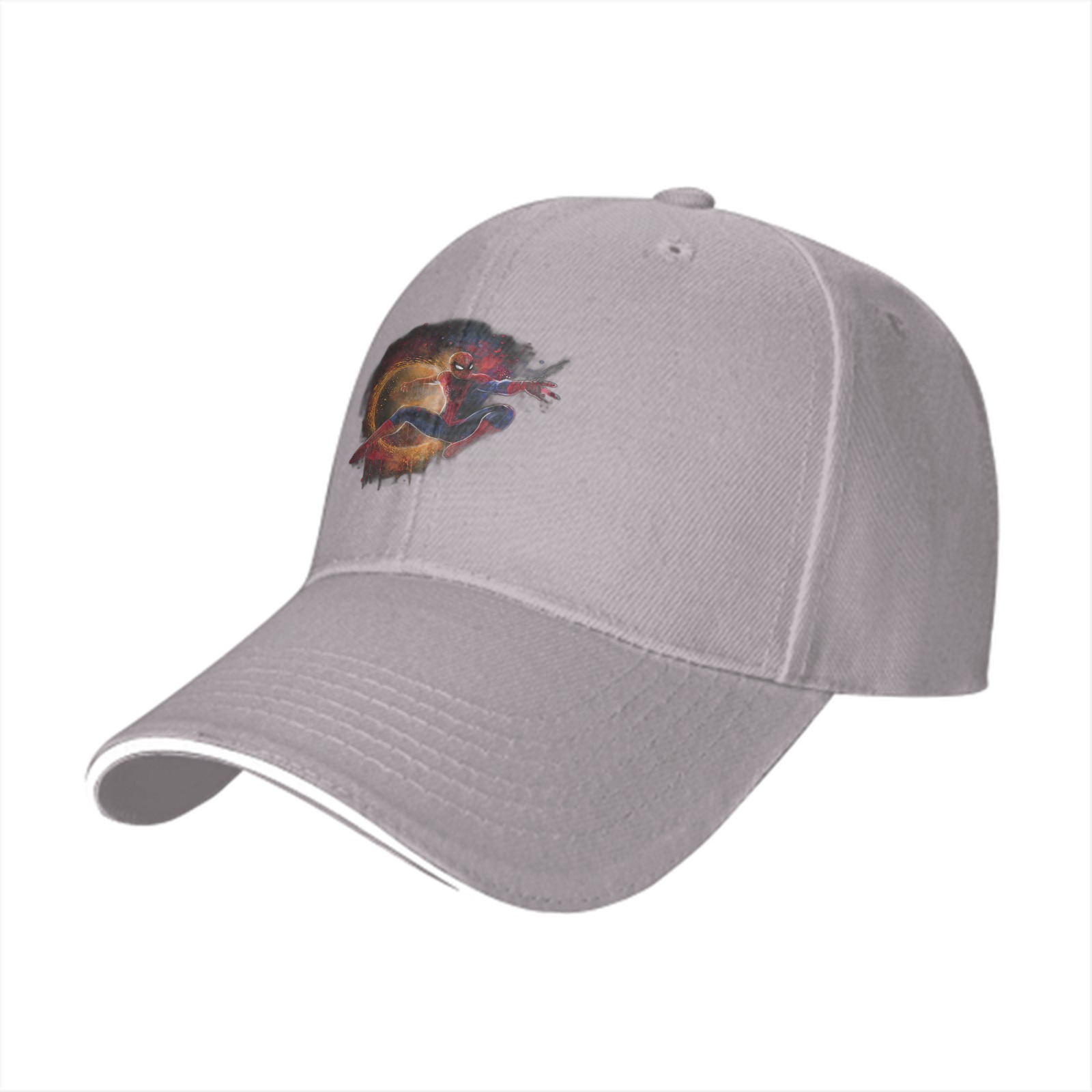 Black baseball cap with Spider-Man dynamic action graphic