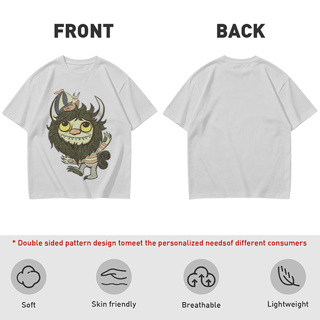 Olive T-Shirt With Where the Wild Things Art Print