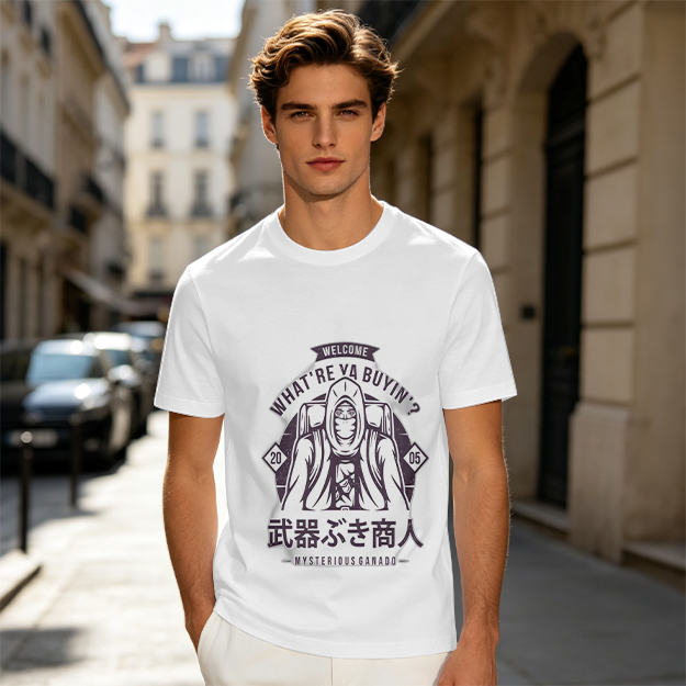 Mysterious Merchant Graphic Olive T-Shirt