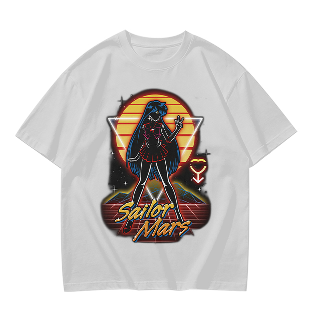 Sailor Mars Retro Synthwave Graphic T-Shirt Design