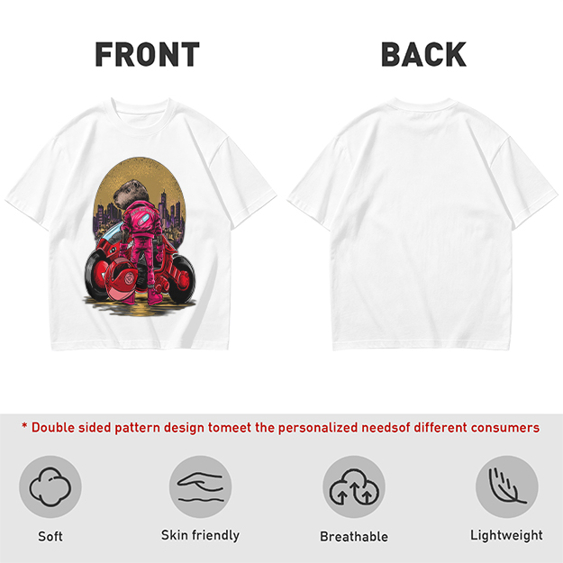 Olive T-Shirt With Capybara Biker And Futuristic City Print