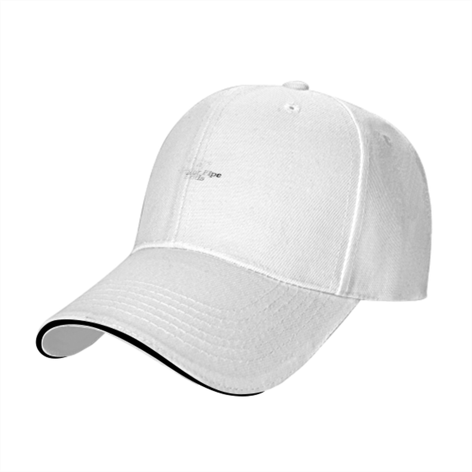 Black Baseball Cap with White Trim Brim
