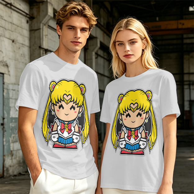 Olive T-shirt with Chibi Sailor Moon Graphic Print
