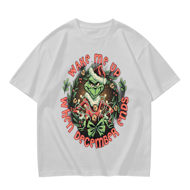 Wake Me Up When December Ends Grinch Christmas T-Shirt