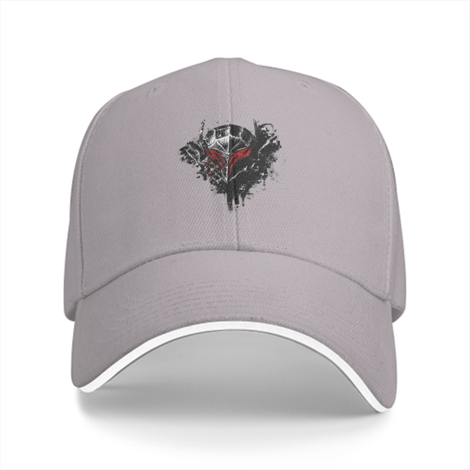 Black Baseball Cap With Dark Fantasy Helmet Graphic