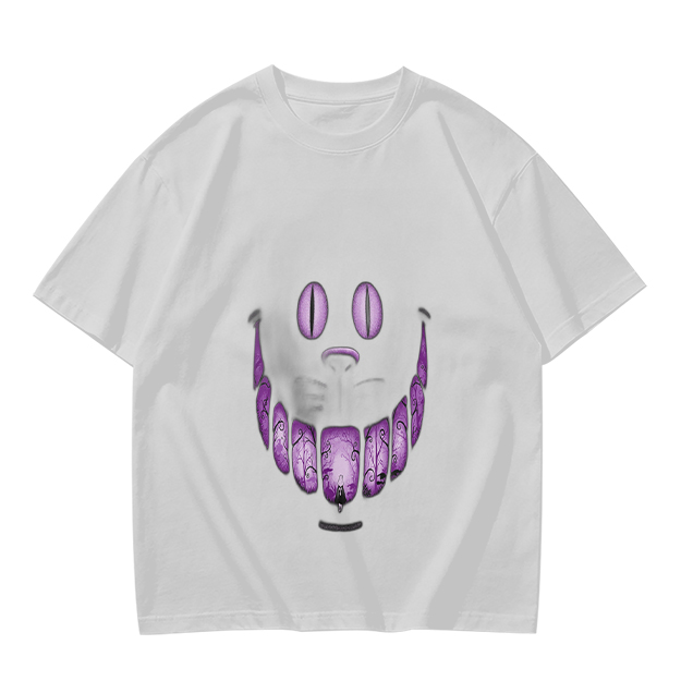 Olive T-Shirt With Purple Monster Face Graphic Print