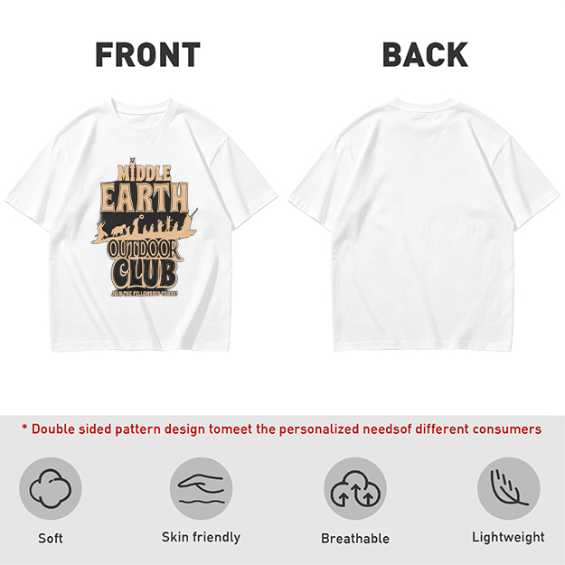 Middle Earth Outdoor Club T-Shirt with Fellowship Silhouette