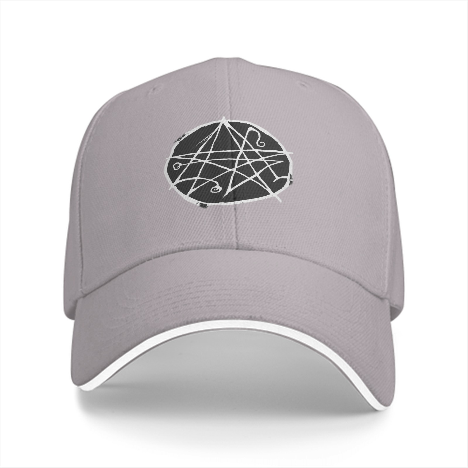 Black Baseball Cap With Occult Sigil Graphic Design
