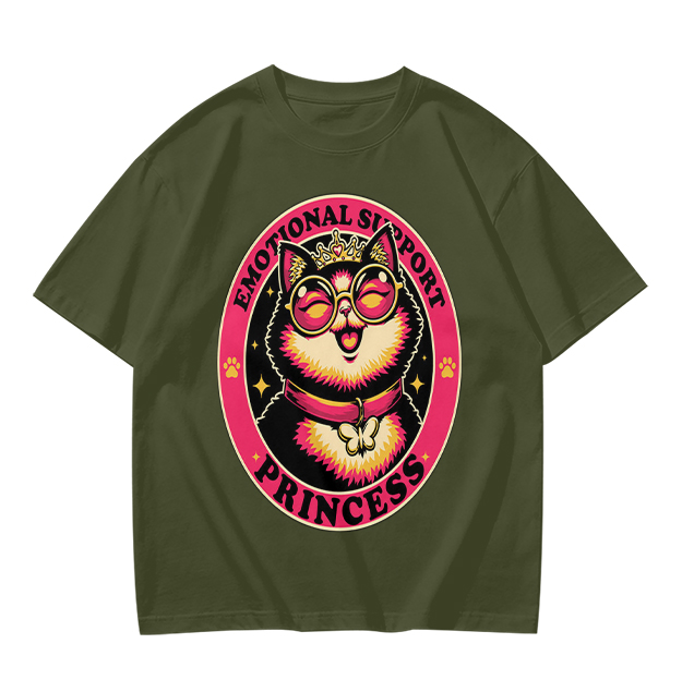 Emotional Support Princess Cat Graphic T-Shirt