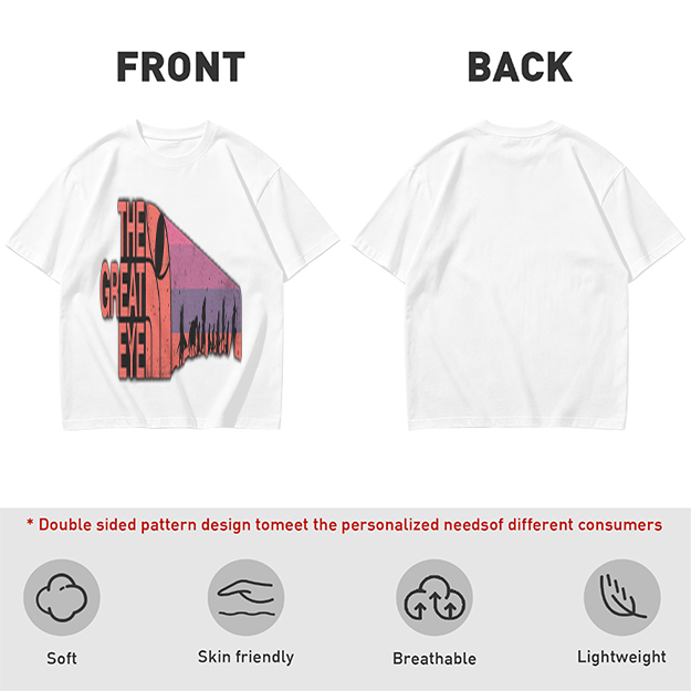 Olive T-Shirt with The Great Eye Sunset Graphic Print