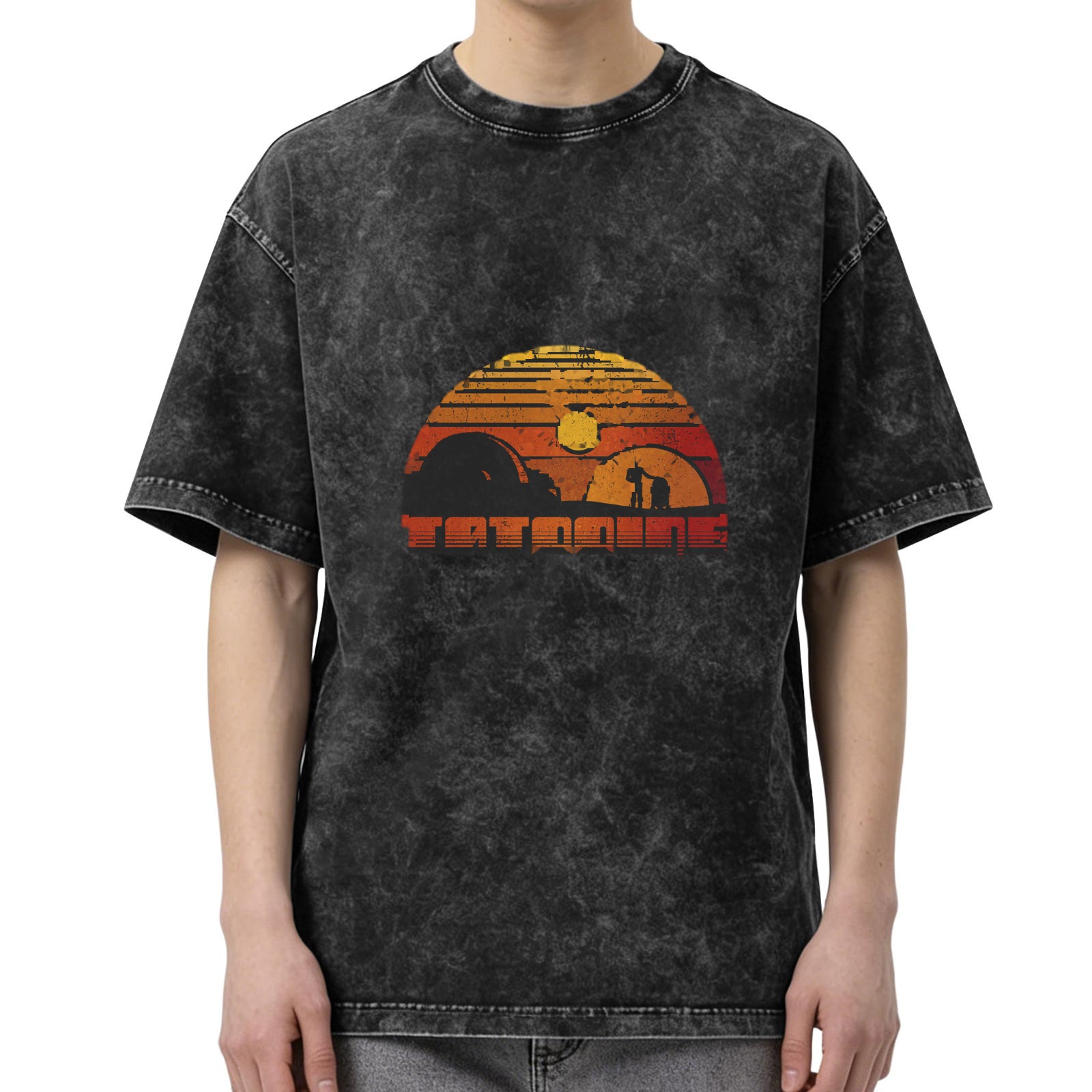 Star Wars Tatooine Sunset Graphic Vintage Wash T-Shirt