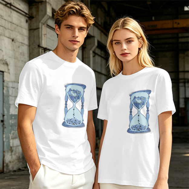 Olive T-Shirt With Hourglass And Crushed Rock Graphic Print