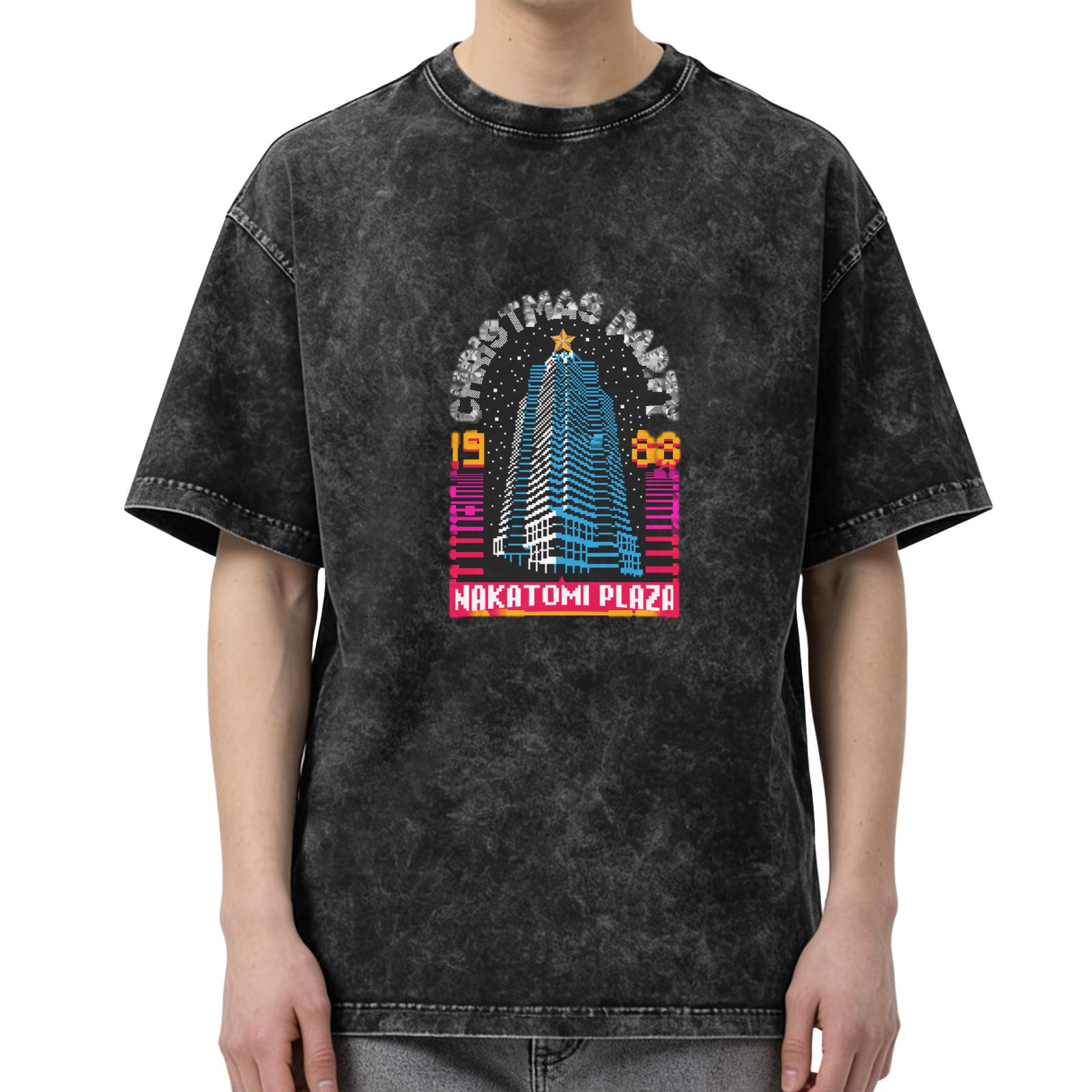 Nakatomi Plaza Christmas Party 1988 Graphic Stonewashed T-Shirt