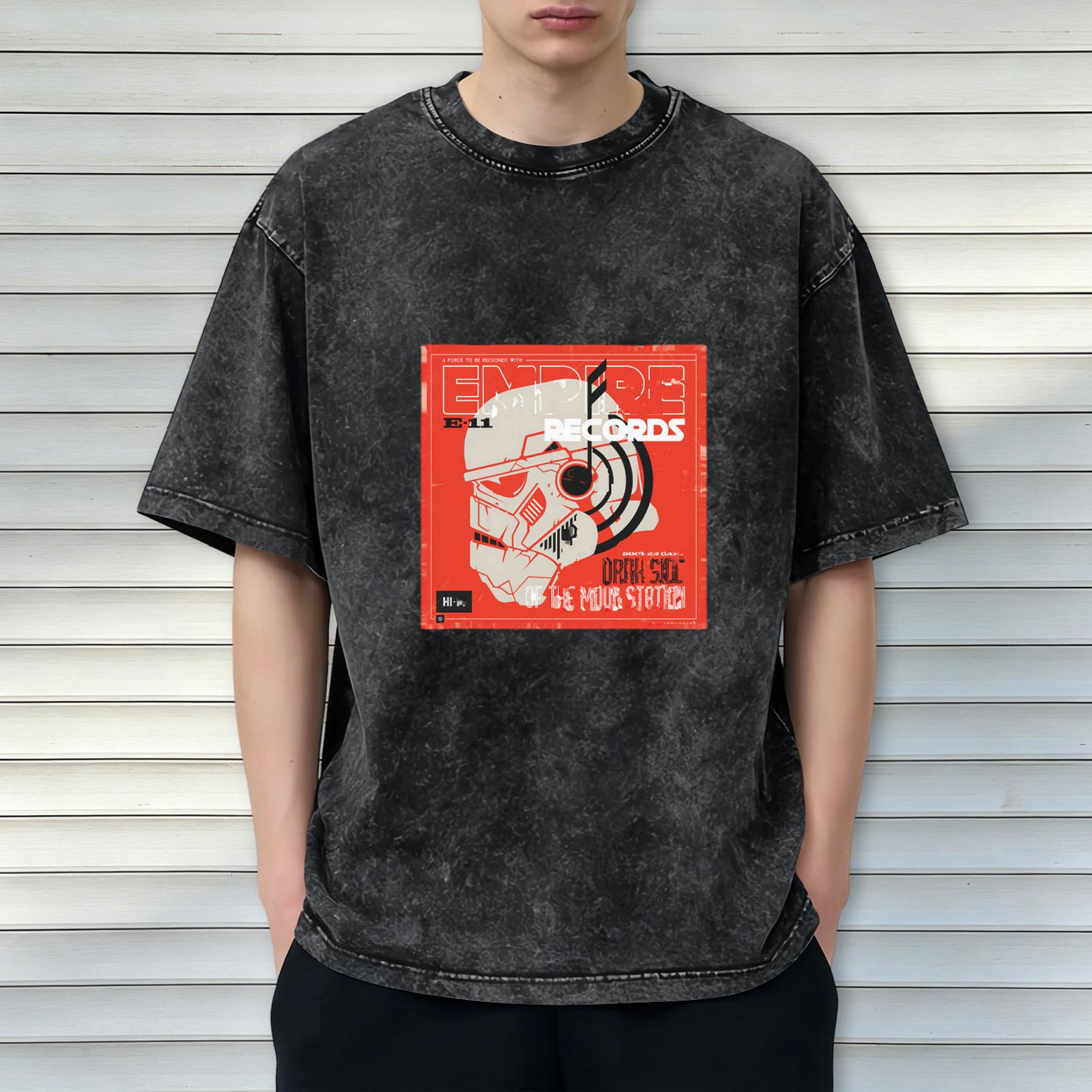 Star Wars Imperial Records Vintage Wash Graphic T-Shirt - Dark Side Music Station Design
