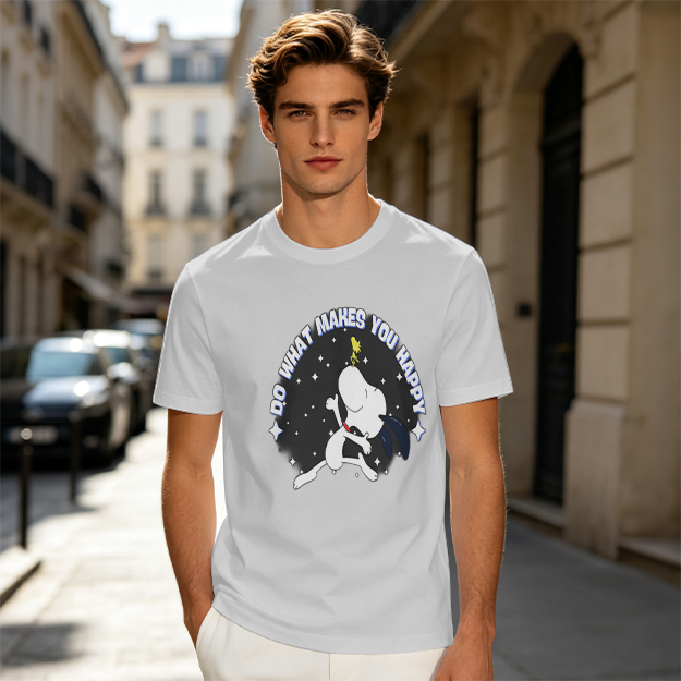 Do What Makes You Happy Snoopy Graphic Olive T-Shirt