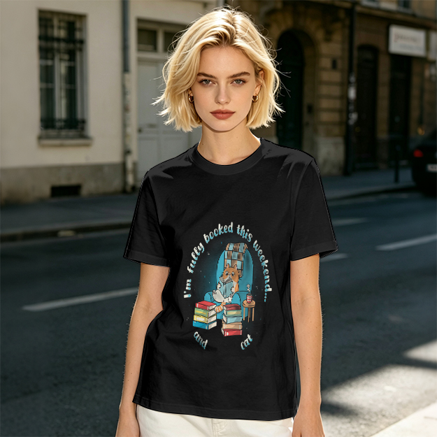 I'm Fully Booked This Weekend Cat Reading T-Shirt
